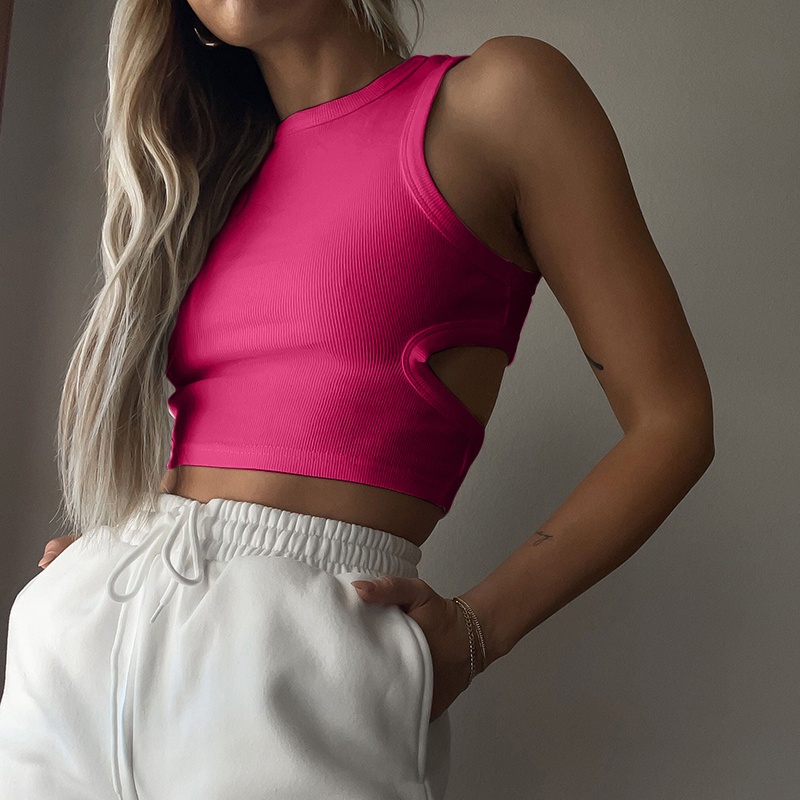 Áo Croptop Sát Nách Màu Trơn Thiết Kế Hở Lưng Cho Nữ