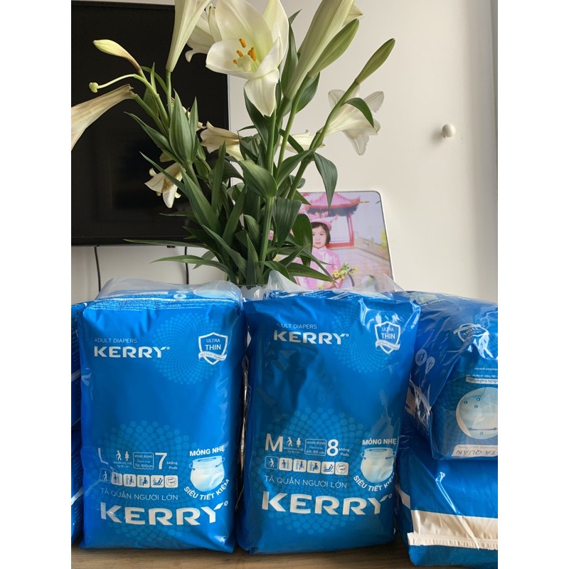 [Mã 253FMCGSALE giảm 8% đơn 500K] combo 10 gói Bỉm quần người lớn Kerry, size M 80 miếng, L 70 miếng