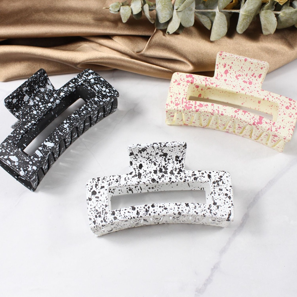 (Hàng Mới Về) 1 Kẹp Tóc Đuôi Ngựa Bằng Nhựa Resin Màu Trơn Chống Trượt Thời Trang Cho Nữ Mihan1