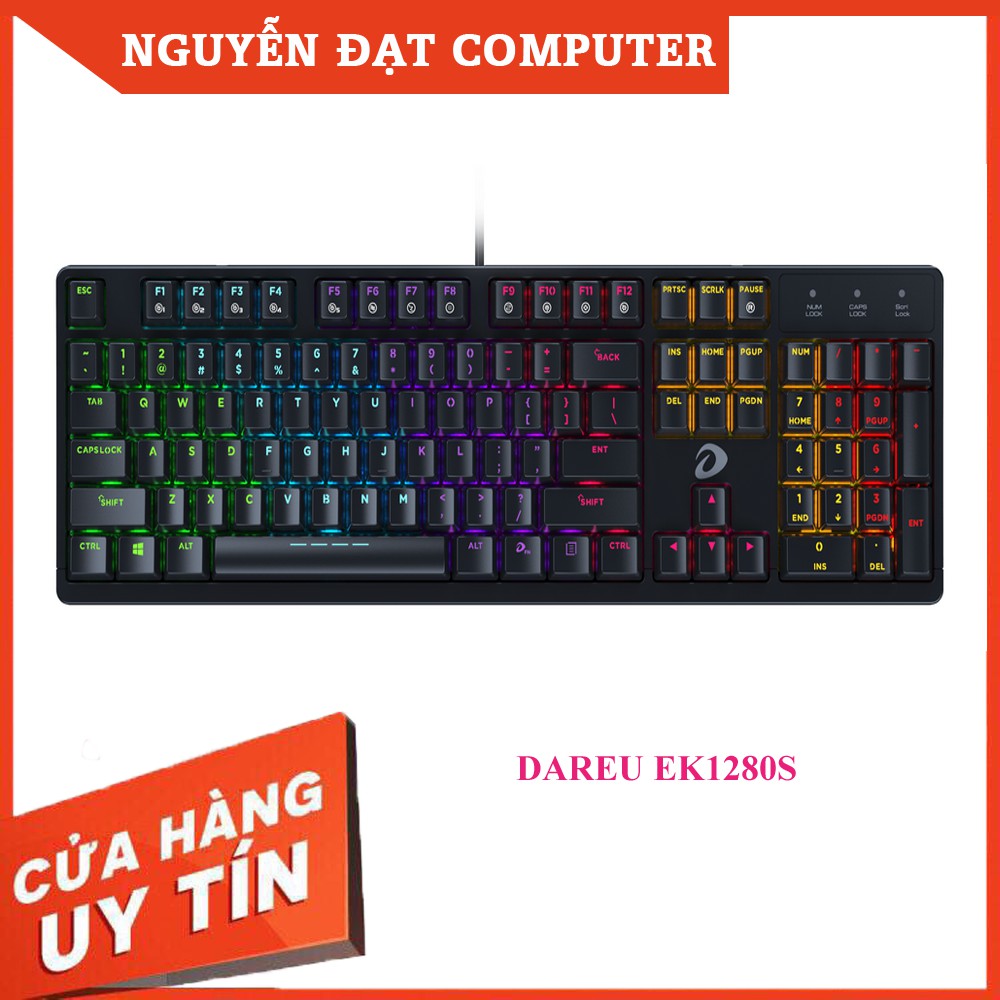 Bàn phím cơ Gaming DAREU EK1280s 104KEY Black  - Bảo hành 24 tháng