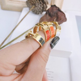Nhẫn mạ vàng nhiều màu hình chữ H
