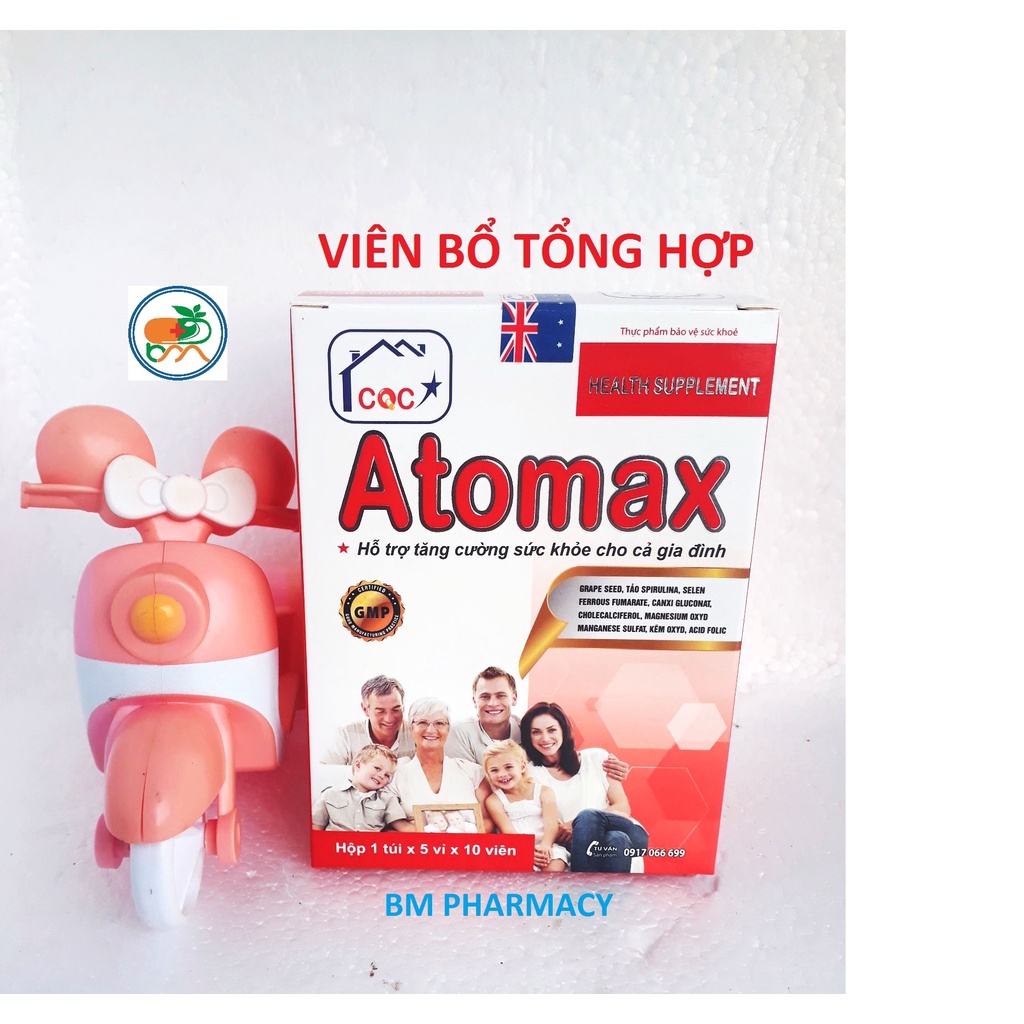 Viên bổ tổng hợp ATOMAX, giúp nâng cao đề kháng, tăng cường sức khỏe, giảm mệt mỏi, suy nhược