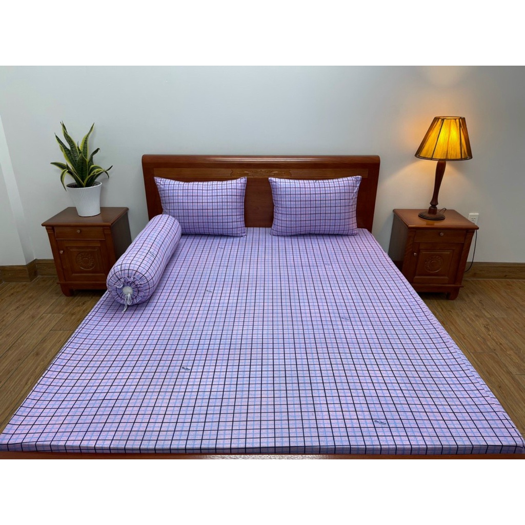 Ga thun vải mát mướt caro 4 món ,MAY SIZE THEO YÊU CẦU