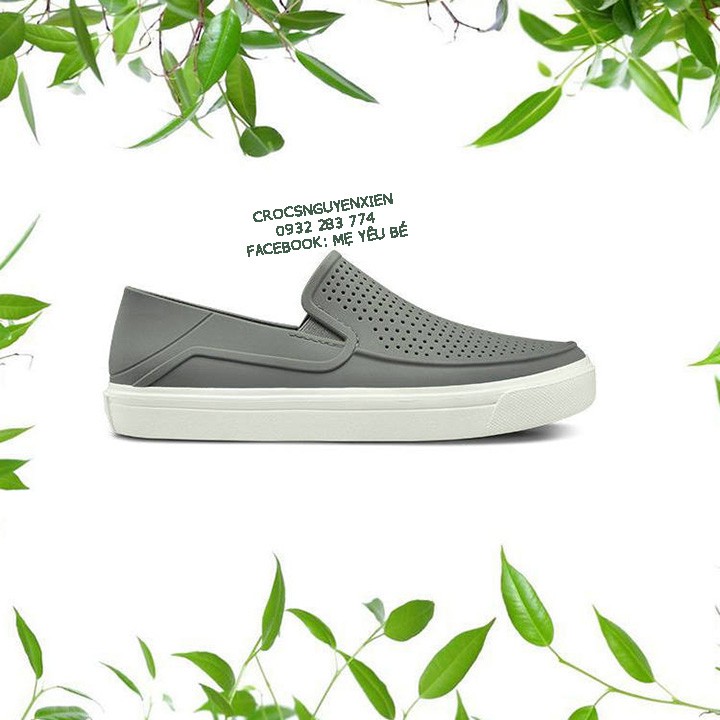 Giày nhựa đi mưa chống hôi chân -Croslite-Citilane-Roka-Slip-on cho nam màu Xám