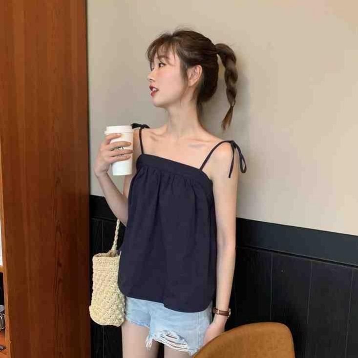 Áo Lửng Hai Dây Phong Cách Hàn Quốc Quyến Rũ Dành Cho Nữ