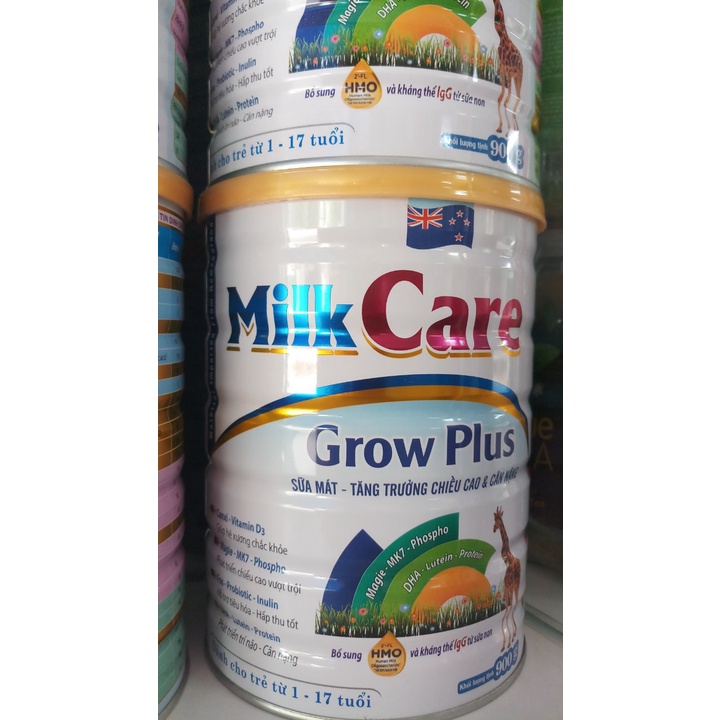 MilkCare Grow Plus 900g 1-17 tuổi (Sữa mát - tăng trưởng chiều cao, cân nặng, phát triển trí não)