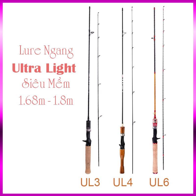 🐬Cần câu lure ul ultralight siêu dẻo máy ngang 3 mẫu lựa chọn độ dài 1m68 và 1m8🐬
