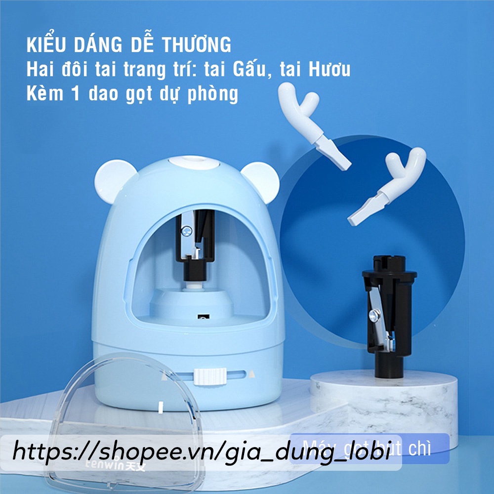 Bộ gọt bút chì tự động Tenwin cho bé - bộ đồ dùng học tập tiện lợi thích hợp cho bé mẫu giáo lớn tiểu học