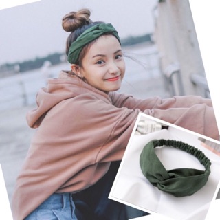 🌿🌿 Băng đô vải turban cài tóc vải nhung màu trơn (xanh, hồng, vàng) - #Turban02 (ảnh thật)