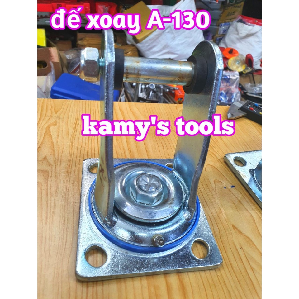 Bánh xe PU 130x50mm mâm gang APK 1350 loại đế xoay và cố định