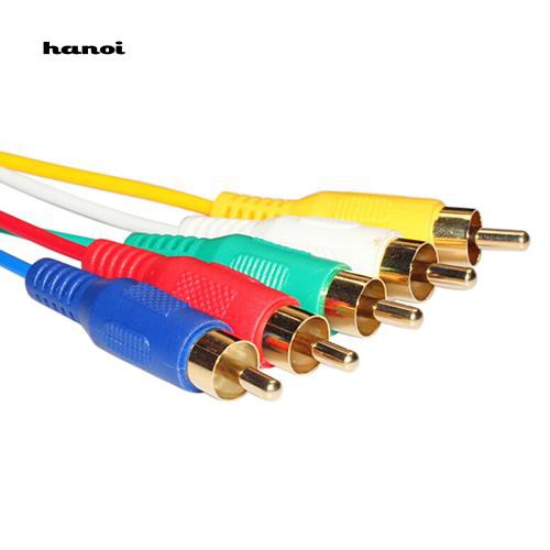 Hn HN HN♥Cáp ChuyểN ĐổI Âm Thanh / Video AV 5Ft HDMI Sang 5-RCA RGB Mạ VàNg