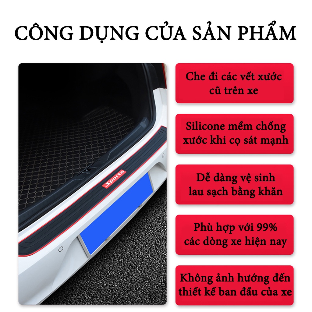 Ốp miếng nẹp cao su bậc cửa và nẹp cốp TRUNGDUCVN chống trầy xước bậc chân cửa và bậc cốp ô tô