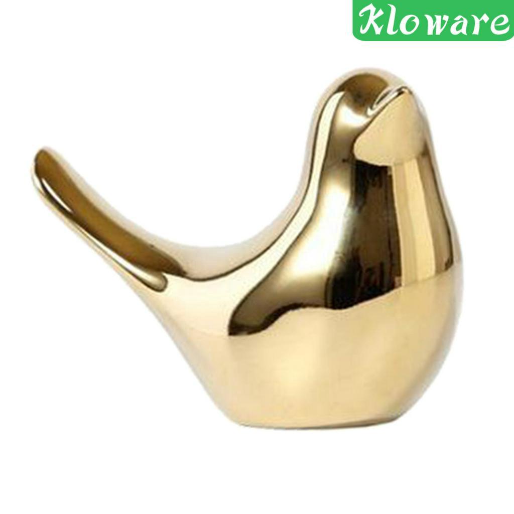 Đồ trang trí Chú Chim Bằng Gốm Sứ Màu Vàng Đồng Hiện Đại Dùng Trang Trí