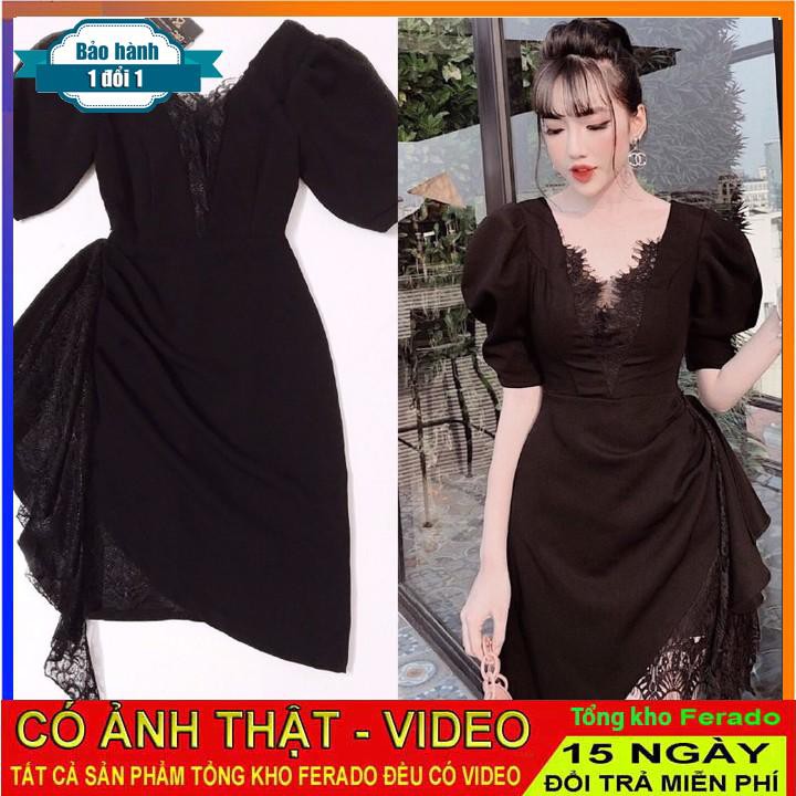 [ xả kho ] MiD Đầm ren umi đen V1229 sexy thiết kế kèm ảnh thật