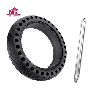 Solid Tire for Xiaomi M365 Electric Scooter Tyre, 8.5 Inches Shock Absorber Non-Pneumatic Rubber Tyre Wheel with Crowbar