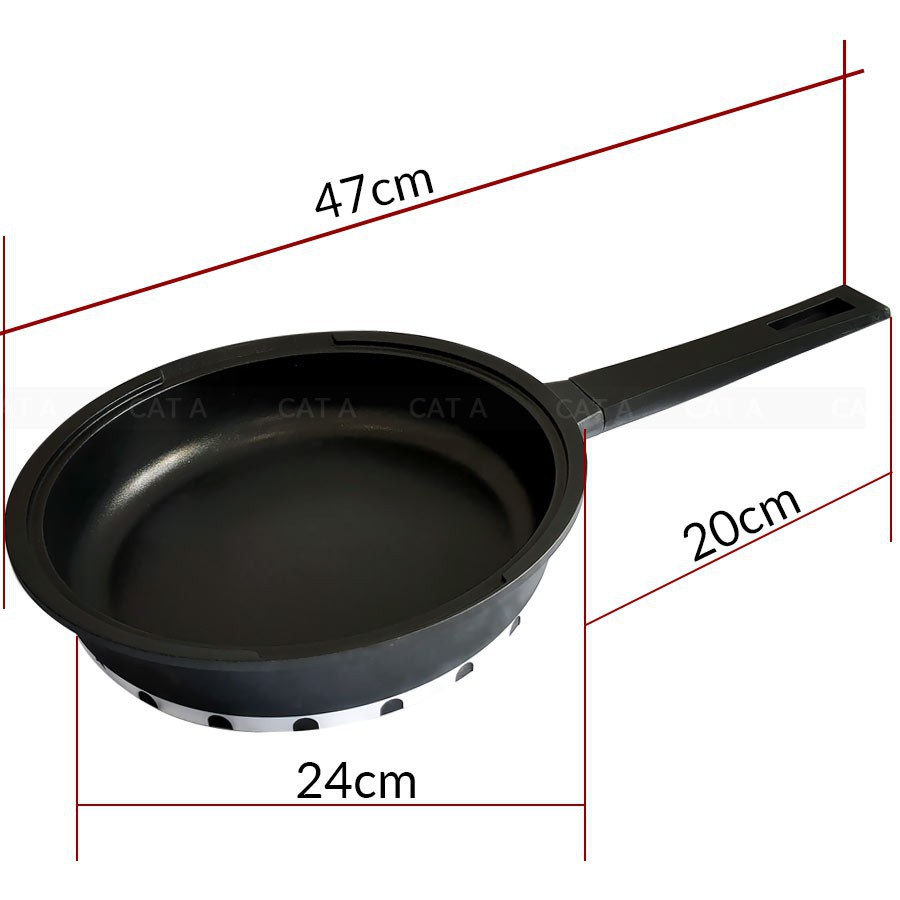 [24cm] Chảo chống dính đáy từ cao cấp Cát Á TFFP-509-24 - Hợp kim nhôm Có nắp đậy, tiện lợi, nhỏ gọn, độ bền cao, giá rẻ