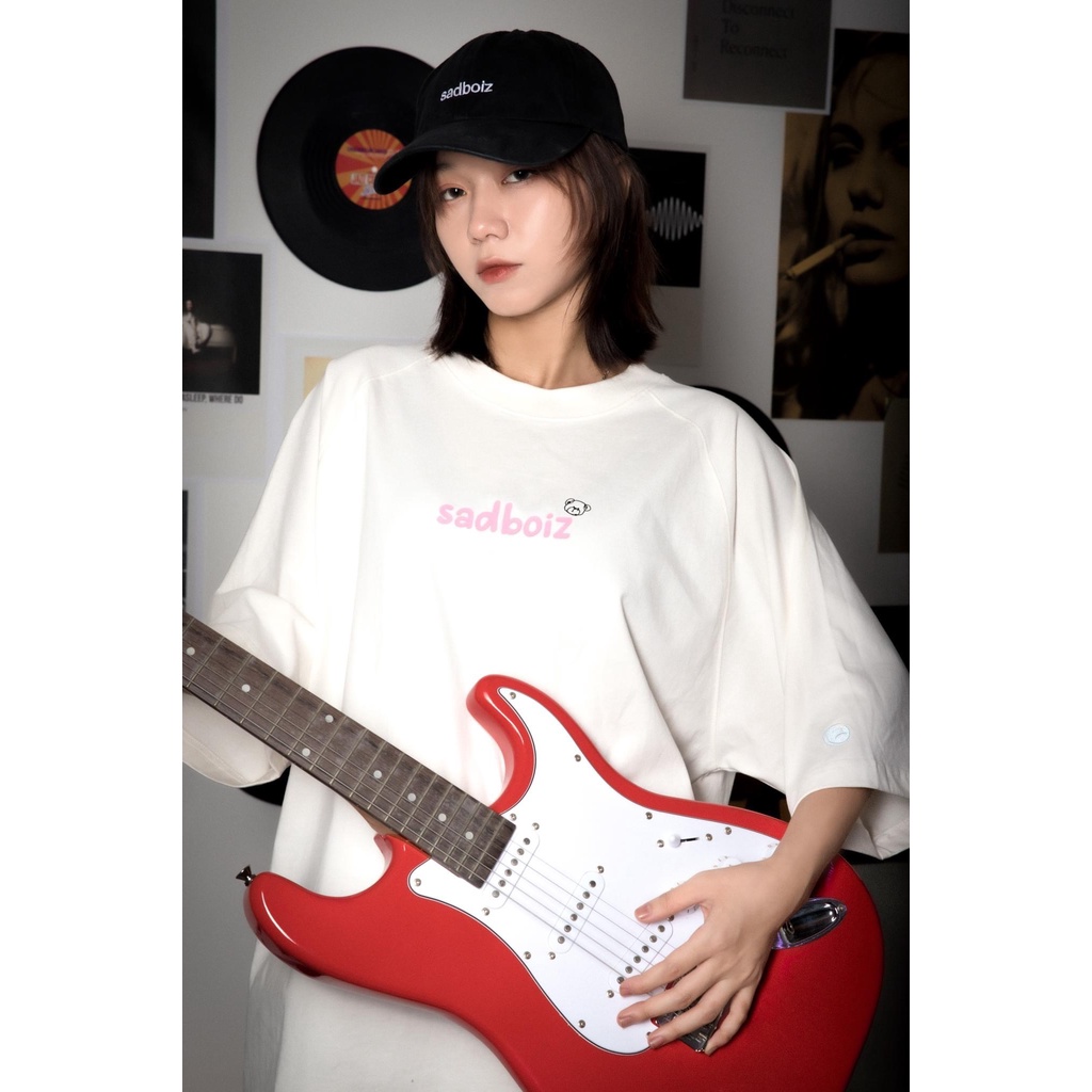 Áo thun sadboiz teddycry typo tee áo thun tay lỡ nam nữ chất cotton cao cấp KunShop Unisex