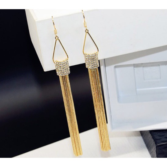 Bông Tai Thời Trang Tua Rua Xi Vàng Hàng Thiết Kế