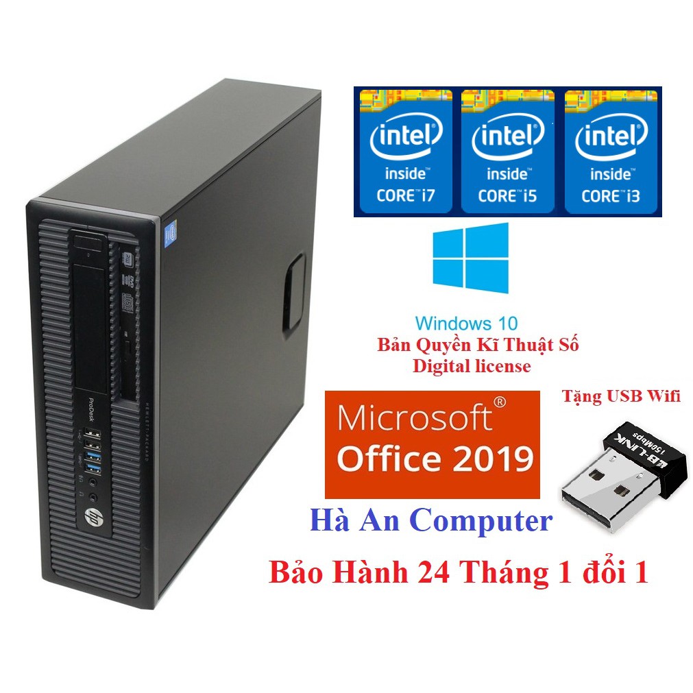 Cây máy tính HP 600 G1 ​​​​​​​CPU G3250.Hàng nhập khẩu. Bảo hành 24 Tháng, tặng USB wifi WIN 10 Bản Quyền