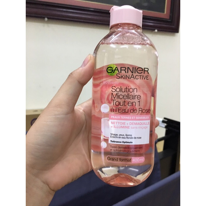 Tẩy trang kiêm nước hoa hồng Garnier 400ml