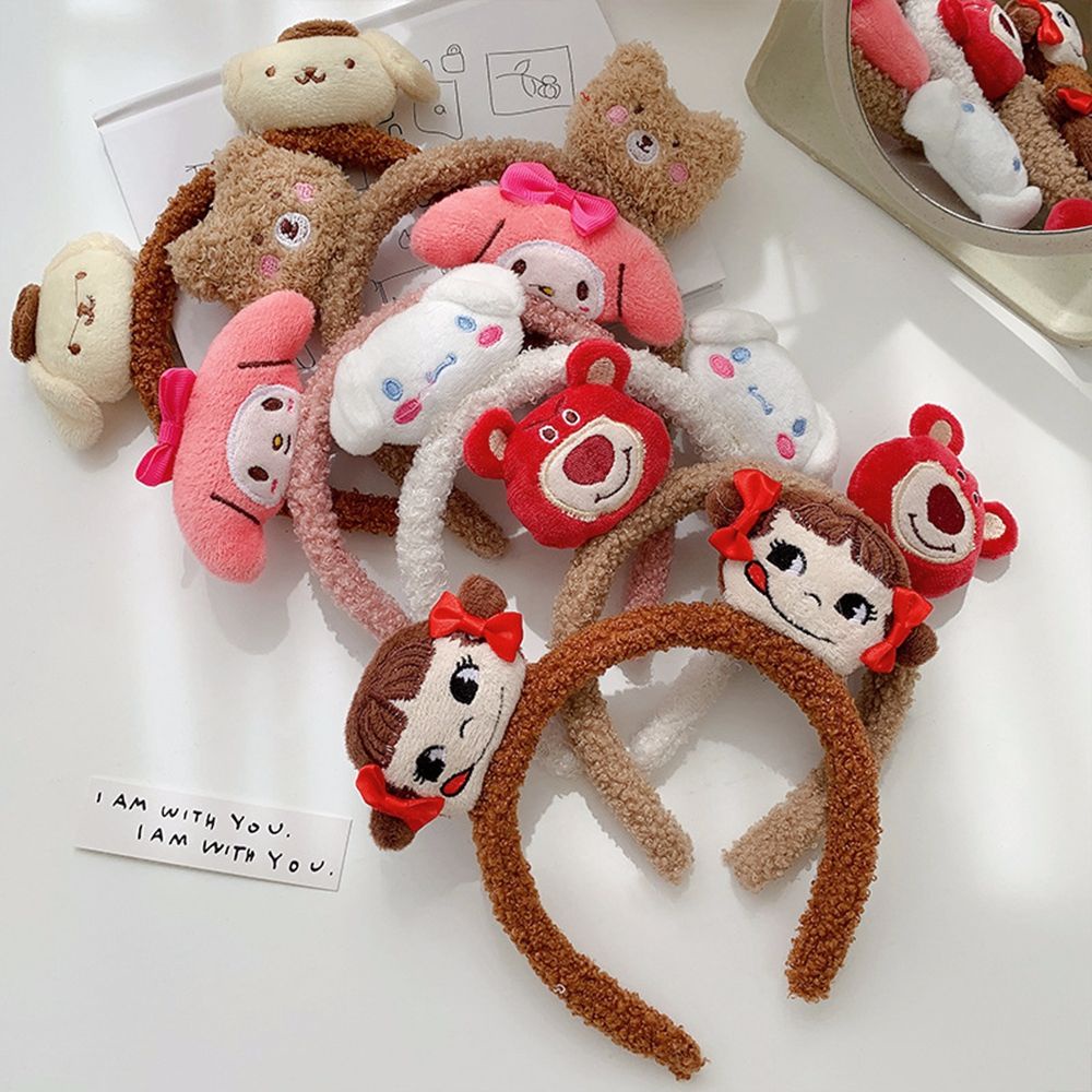 Băng đô cài tóc rửa mặt Hình Gấu / Cún Nhồi Bông Mềm Mại Phong Cách Hàn Quốc Ngọt Ngào Cho Nữ