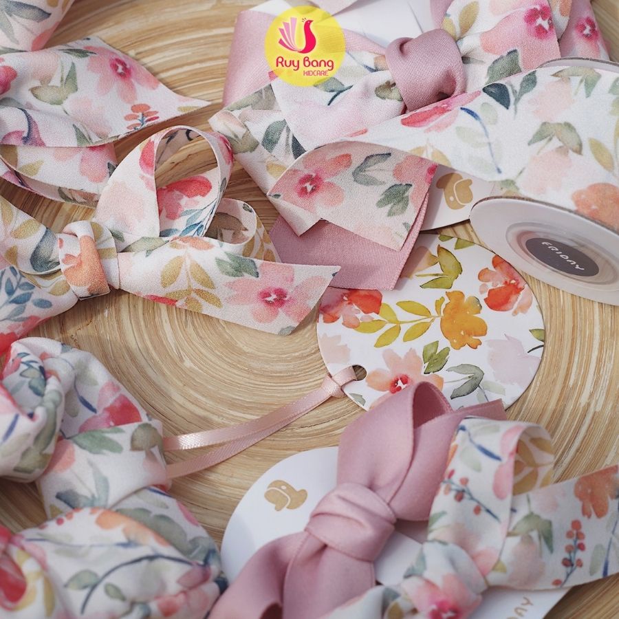 Ruy băng hoa HQ 38mm dùng làm nơ bờm, kẹp tóc - RB2212