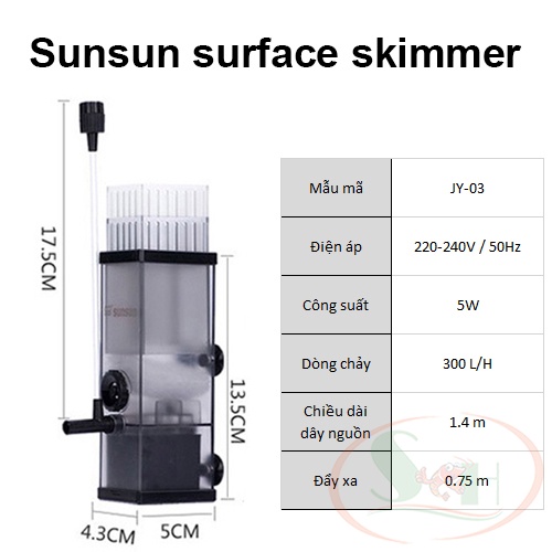 Lọc Váng Sunsun Surface Skimmer Hút Váng Dầu