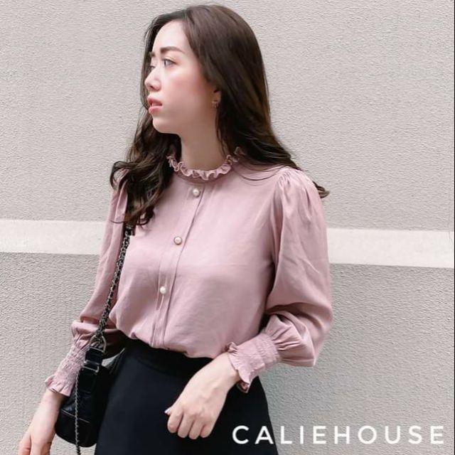 Áo sơ mi nữ 💓 freeship 💓 áo sơ mi nữ dài tay cổ bèo dáng suông