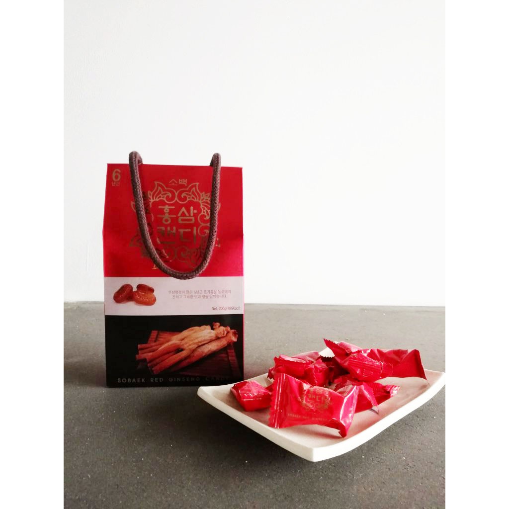 Hộp kẹo hồng sâm Sobaek Korea Red Ginseng Hàn Quốc 200g cao cấp