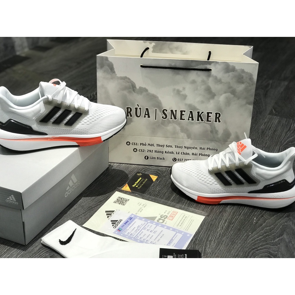 Siêu Phẩm Giày Thể Thảo Sneaker EQ21 Trắng Cam  SIêu Xinh Cao Cấp Ảnh Thật + freeship + Tặng Tất
