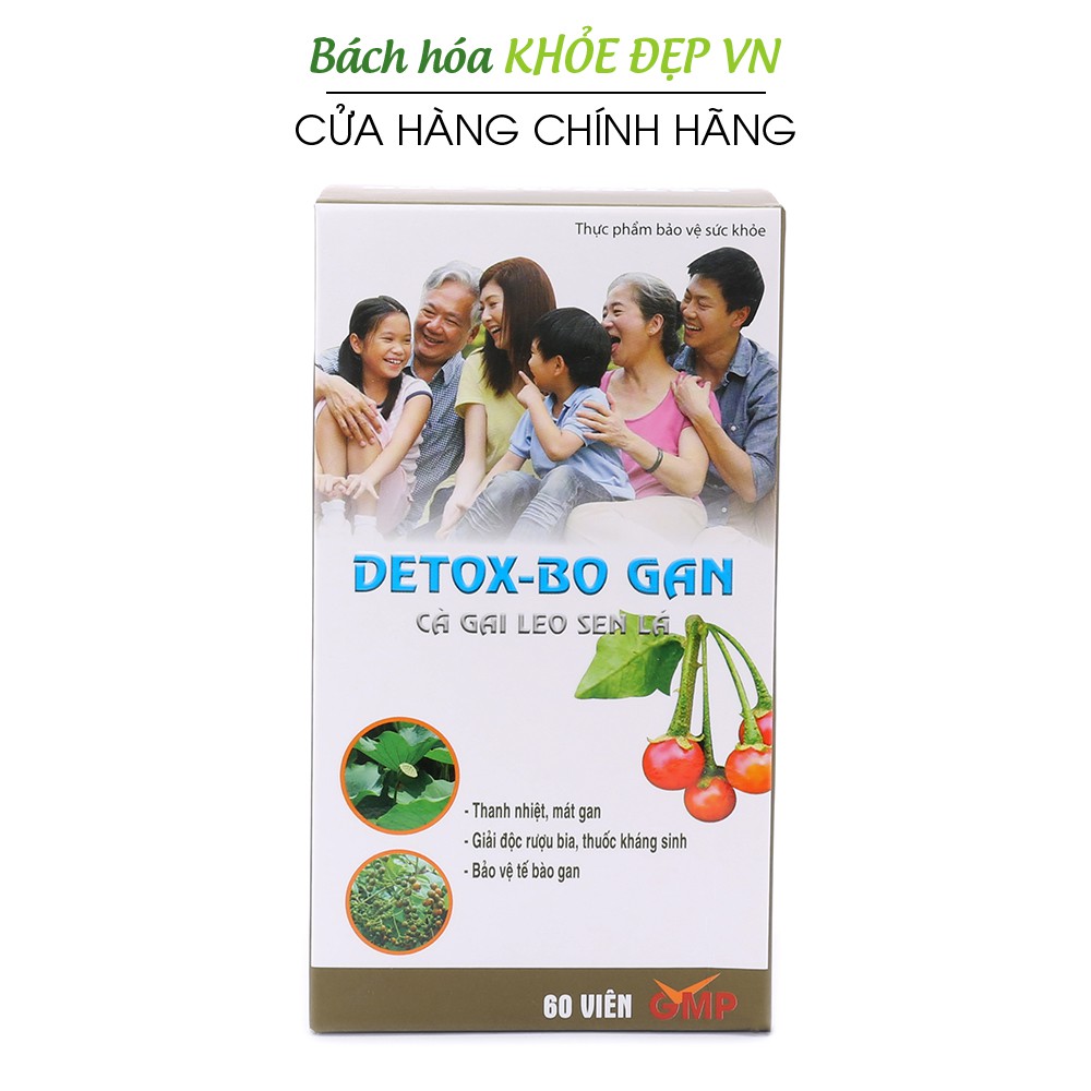 Viên uống Detox Bổ Gan Cà Gai Leo Sen Lá giải độc gan, thanh nhiệt mát gan - Hộp 60 viên