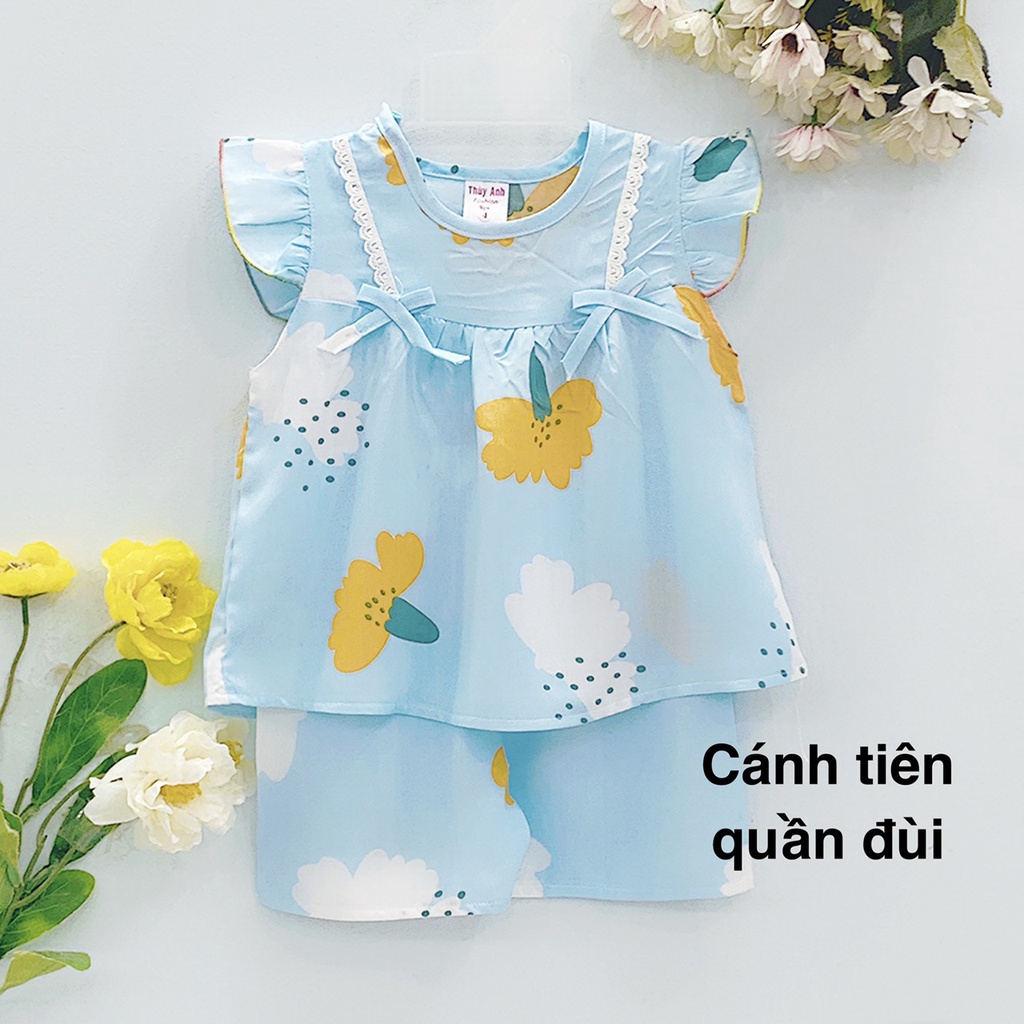 [Bé 9-37kg] Bộ TOLE, LANH CÁNH TIÊN QUẦN ĐÙI BE GÁI - chất vải tole, lanh 2 da mem, mịn không co rút [ Hàng đẹp loại 1]