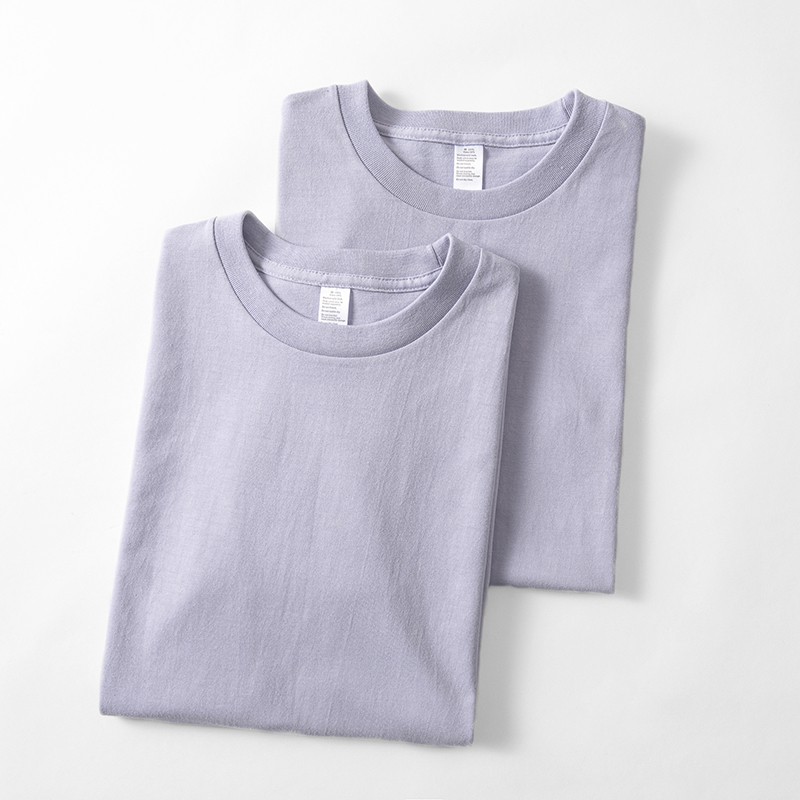 250G Áo Phông 100% vải Cotton chải kĩ, loại bỏ lông thừa - Áo thun 250gsm màu Tím Oải Hương form Unisex cho mùa hè 2022