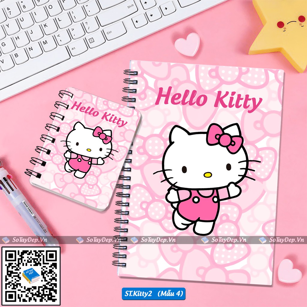 Sổ tay đẹp hình Hello Kitty siêu dễ thương P2, có nhiều mẫu lựa chọn, sổ lớn A5, sổ nhỏ A7 - (MSP: ST.Kitty2 SotaydepVn)