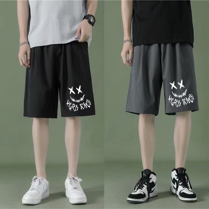 Quần short thể thao vải lụa mát nhanh khô in hoạt hình thời trang mùa hè cho nam nhiều size tùy chọn