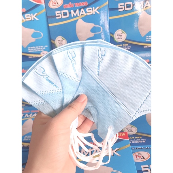 [Combo 5 Hộp Khẩu Trang ]5D Mask Nam Anh Trắng,Đen,Xanh,Xanh Đen(Hộp 10c)