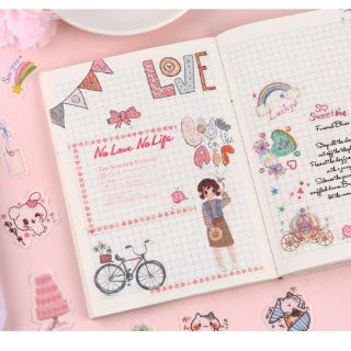 Set 40 sticker washi trang trí planner ,scrapbook