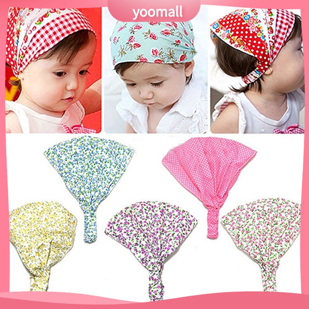 Khăn quấn đầu dành cho bé gái in hình ảnh nhiều màu sắc dễ thương