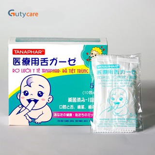 Rơ lưỡi trẻ em y tế Tanaphar đã tiệt trùng, chất liệu mềm mại an toàn, nhẹ nhàng chăm sóc bé yêu hộp 50 cái - GutyCare