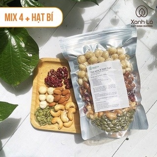 500g Hạt Mix 5 (Điều, Hạnh Nhân, Óc Chó, Macca, Hạt Bí) - Hạt Dinh Dưỡng Cho Mẹ Bầu, Mẹ Bỉm Giúp Bé Thông Minh Xanh Lá