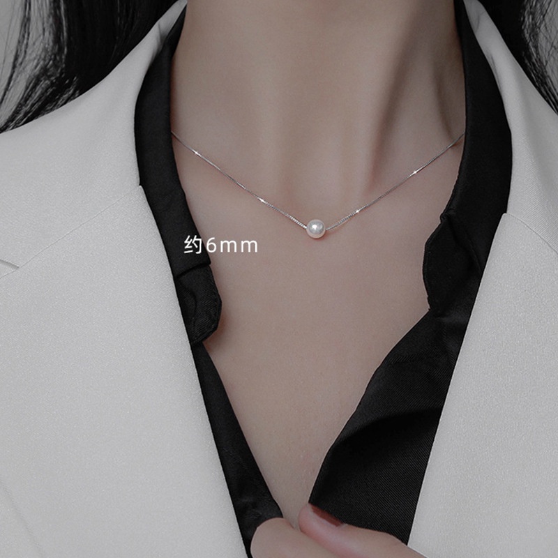 Dây chuyền mặt tròn ngọc trai nhân tạo đơn giản sang trọng