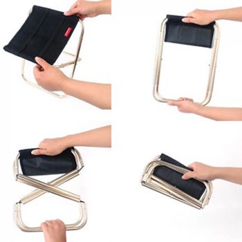 Ghế Gấp Gọn Dã Ngoại Mini Bỏ Túi Hợp Kim Nhôm - Ghế Du Lịch Cắm Trại Câu Cá Tải Trọng 70kg