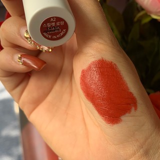Son thỏi lì không khô môi bền màu RED COOKIES Marshmallow Powder Lipstick màu đỏ gạch A2 - Scarlet Laurent siêu lì mịn