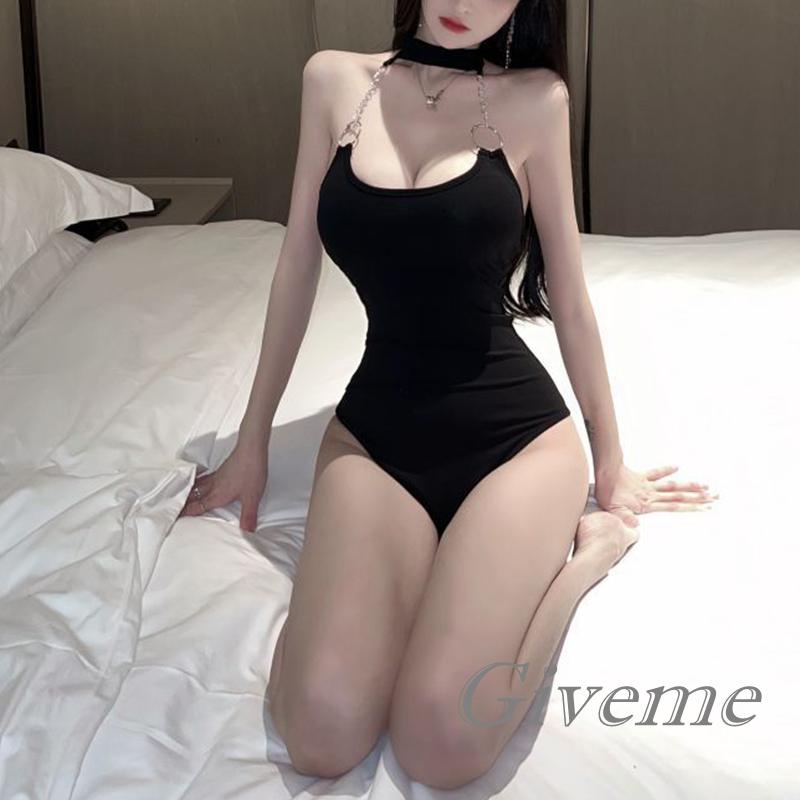 Bộ Áo Liền Quần Cổ Yếm Không Tay Dáng Ôm Thời Trang Cho Nữ