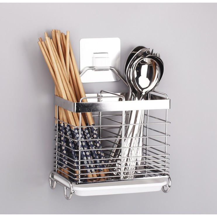 [ KHAI TRƯƠNG ] Ống đựng đũa inox 304 dán tường