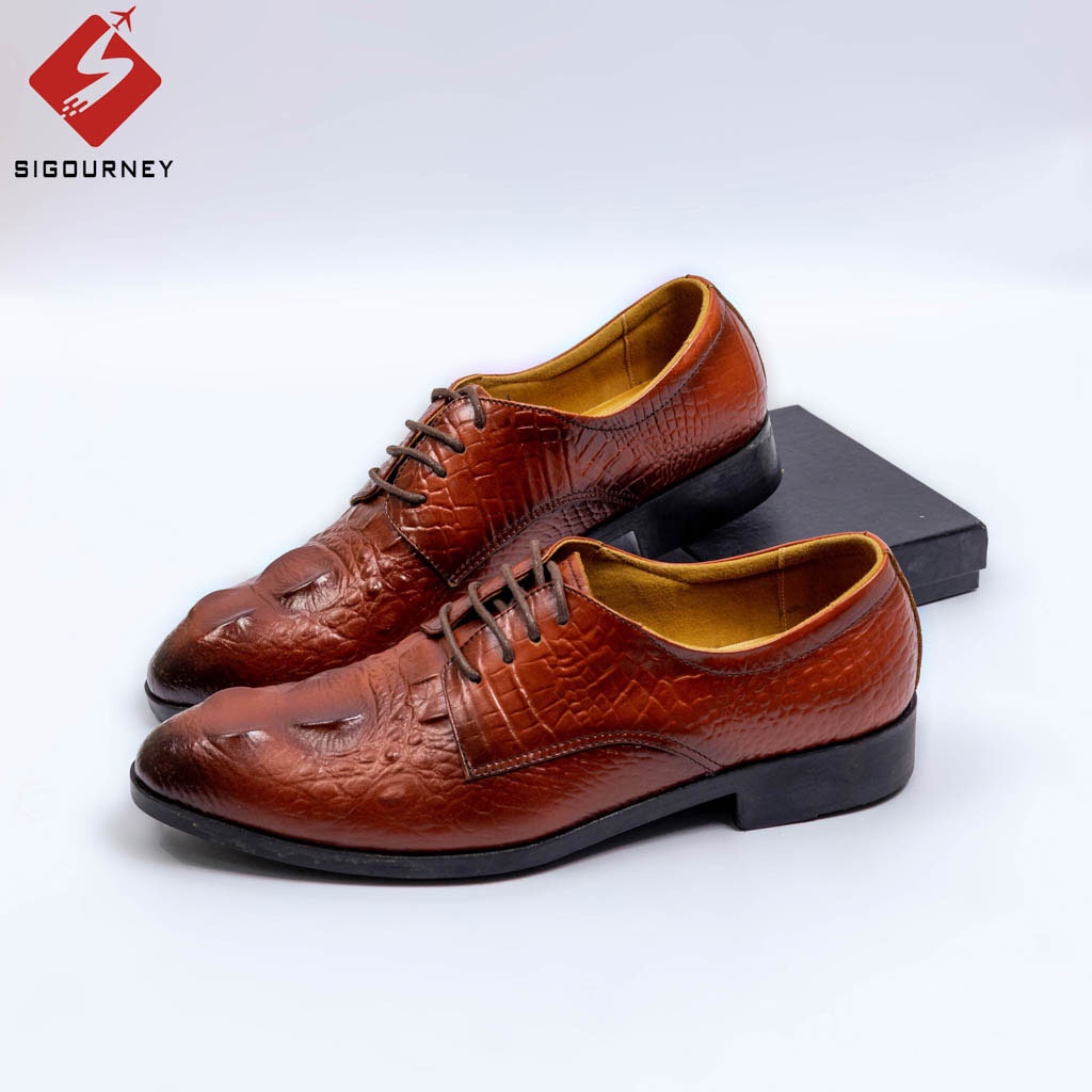 Giày Tây Nam Dập Vân Cá Sấu Cao Cấp, Thiết Kế Lịch Lãm, Sang Trọng SIG-10