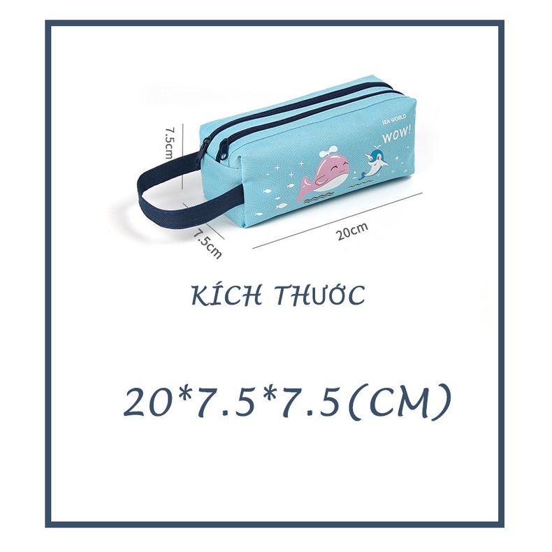 Hộp bút vải 2 ngăn Timon cute - thiết kế đẹp mắt - logo dễ thương - nhiều màu sắc