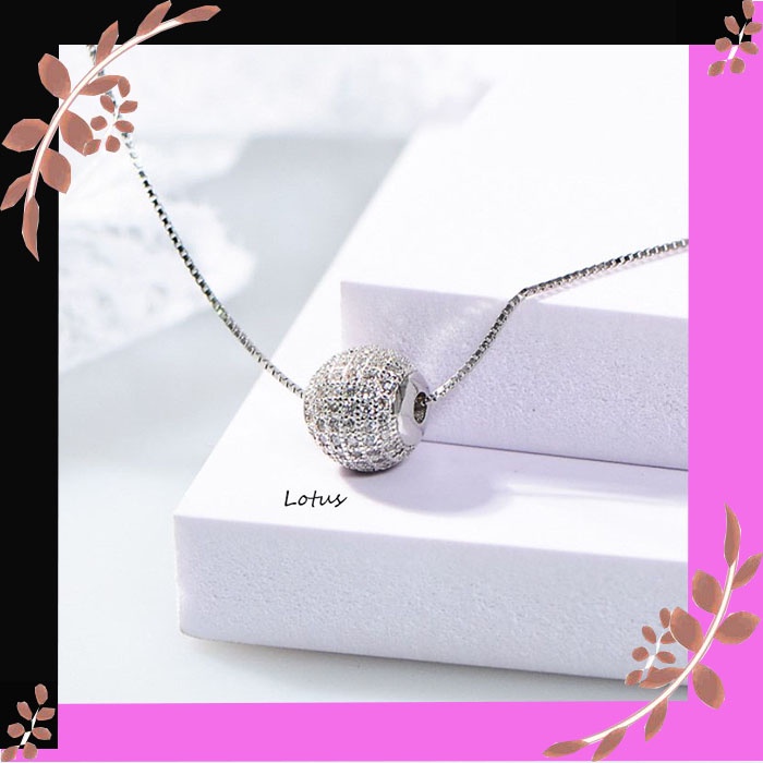 DÂY CHUYỀN BẠC MẶT CẦU GẮN ĐÁ SÁNG LẤP LÁNH THANH LỊCH DÀNH CHO MỌI CÔ GÁI - TIỆM BẠC LOTUS 🌵🌵