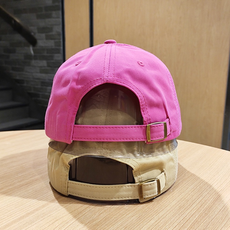 Mũ lưỡi trai mềm thêu chữ ba chiều màu xanh dương phong cách Hàn Quốc cho nữ