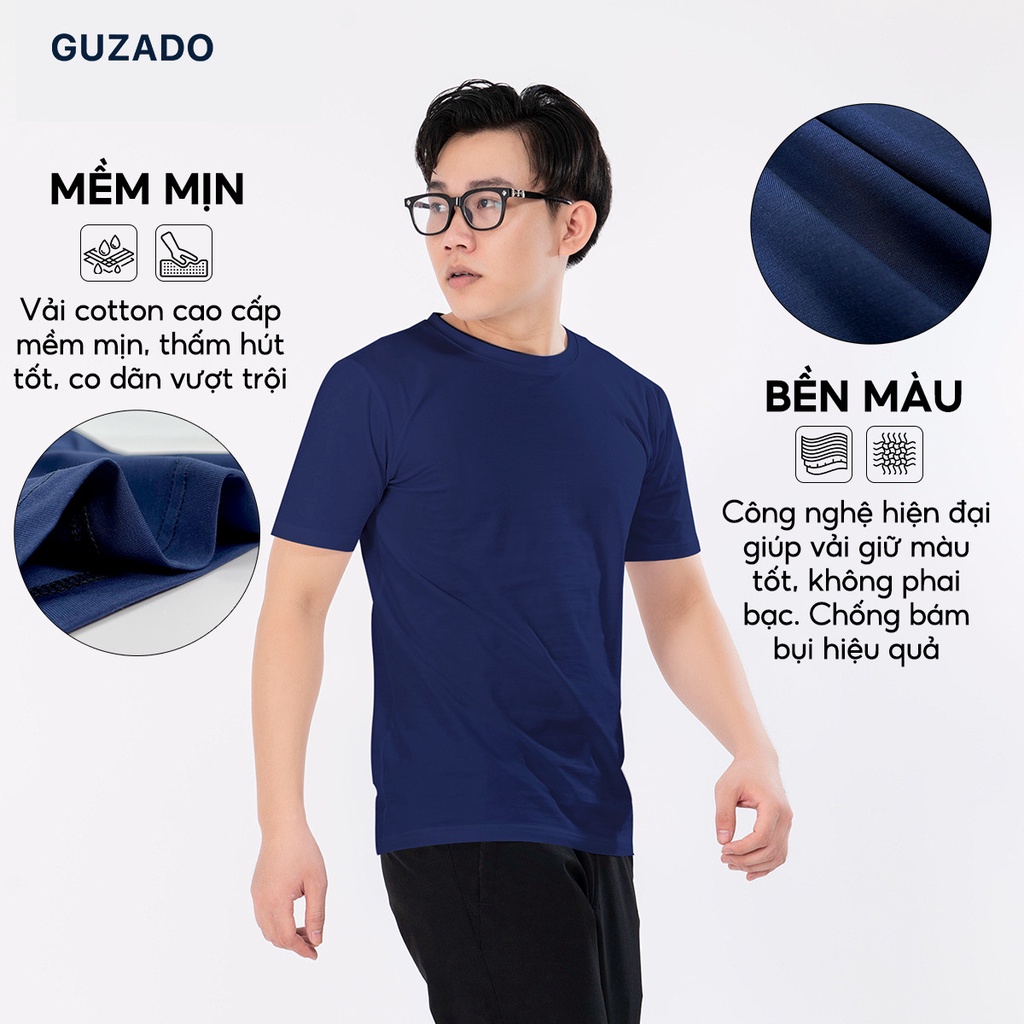 Bộ thể thao nam Guzado quần áo cotton thể thao thấm hút cực tốt,Phong Cách Trẻ Trung Năng Động BKC2201